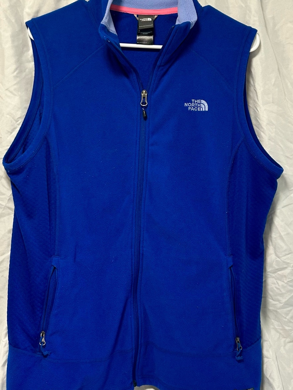 The North Face Royal Blue Fleece Vest with Lavender Trim